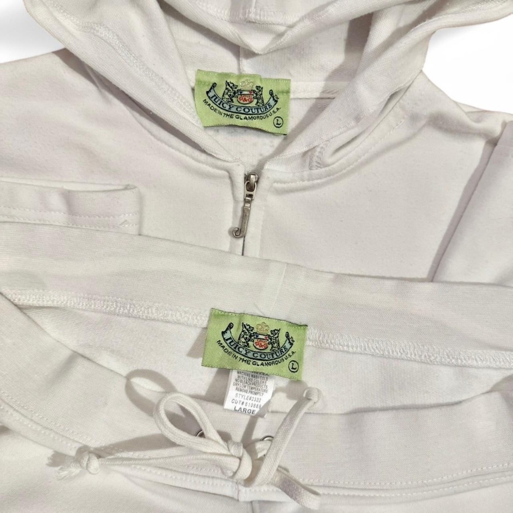 🍒VINTAGE JUICY COUTURE JUICY SWEET COUTURE CHERRY PRINT WHITE TRACKSUIT - Picture 4 of 5